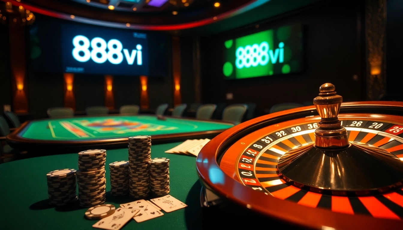 Experience the thrill of winning at the 888vi casino with vibrant poker tables and exciting gambling action.