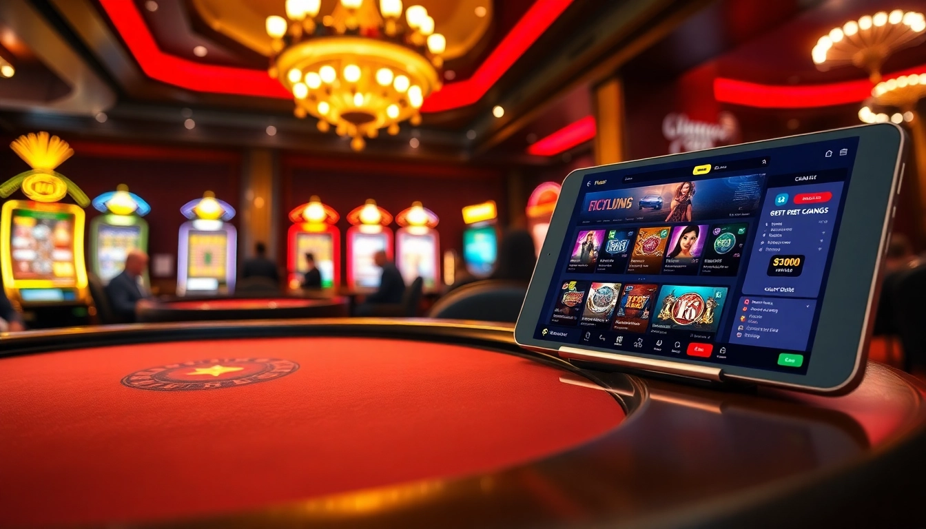 Players engaging in a poker game at a luxury casino while experiencing https://sclub88.app/ excitement through various gaming tables.