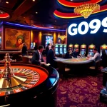 Experience excitement at GO99's vibrant casino tables, featuring roulette and poker games.