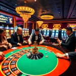 Experience the excitement of thabet77 with players at a lavish casino roulette table.