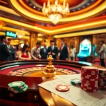 Experience the excitement of 8DAY with vibrant casino tables and poker chips in action.