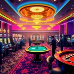 Players enjoy online games at https://s8s8.org/, surrounded by vibrant casino elements.
