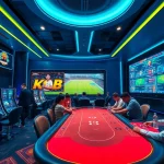 K88win online gambling scene with vibrant casino ambiance and engaging games