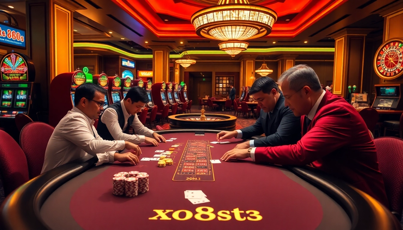 Experience thrilling gameplay at xo88t3 casino tables with engaging poker action and colorful chips.