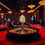 Players enjoying an S8 roulette experience at a luxurious casino with vibrant atmosphere.