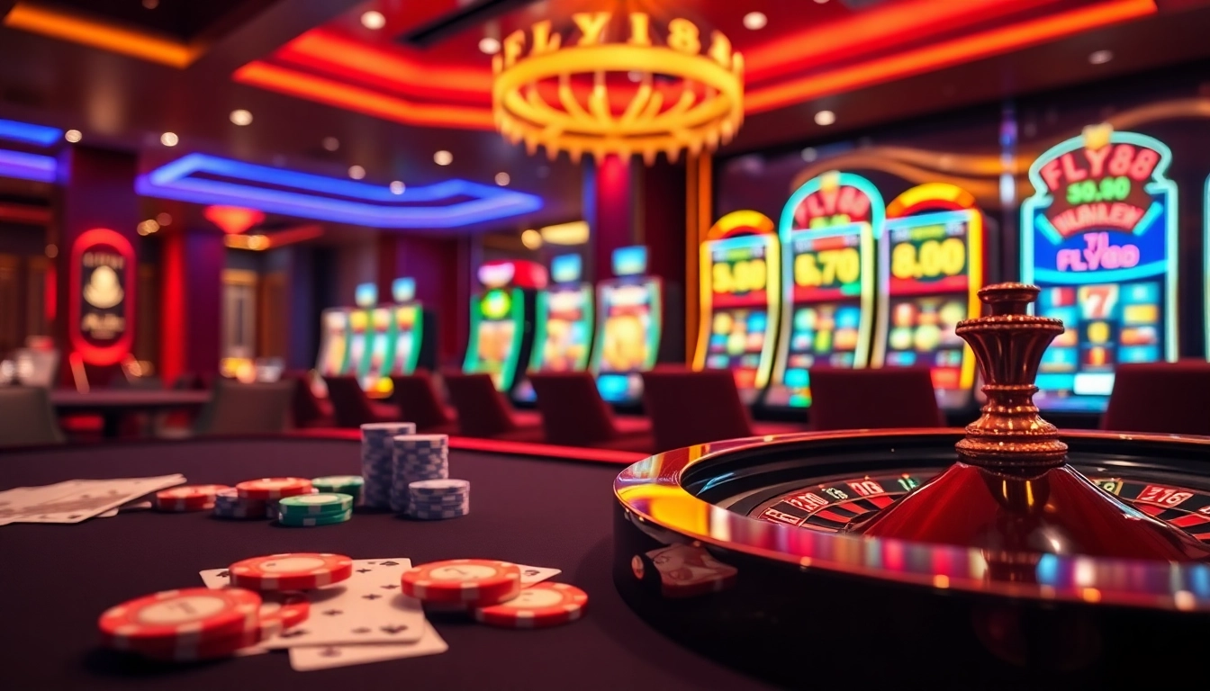 Experience the thrill of FLY88 with vibrant casino tables and exciting games.