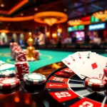 Experience the thrill of gambling at the luxurious go8 casino with poker chips and roulette.