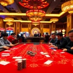 Excitement at Rồng Hổ 99WIN game table in a vibrant casino setting.
