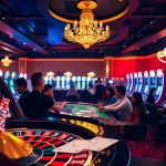 Kuwin betting players engaged in exciting casino games with vibrant slot machines.
