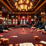 Experience the thrill of hitclub gaming at a luxurious casino, featuring intense baccarat gameplay and elegant decor.