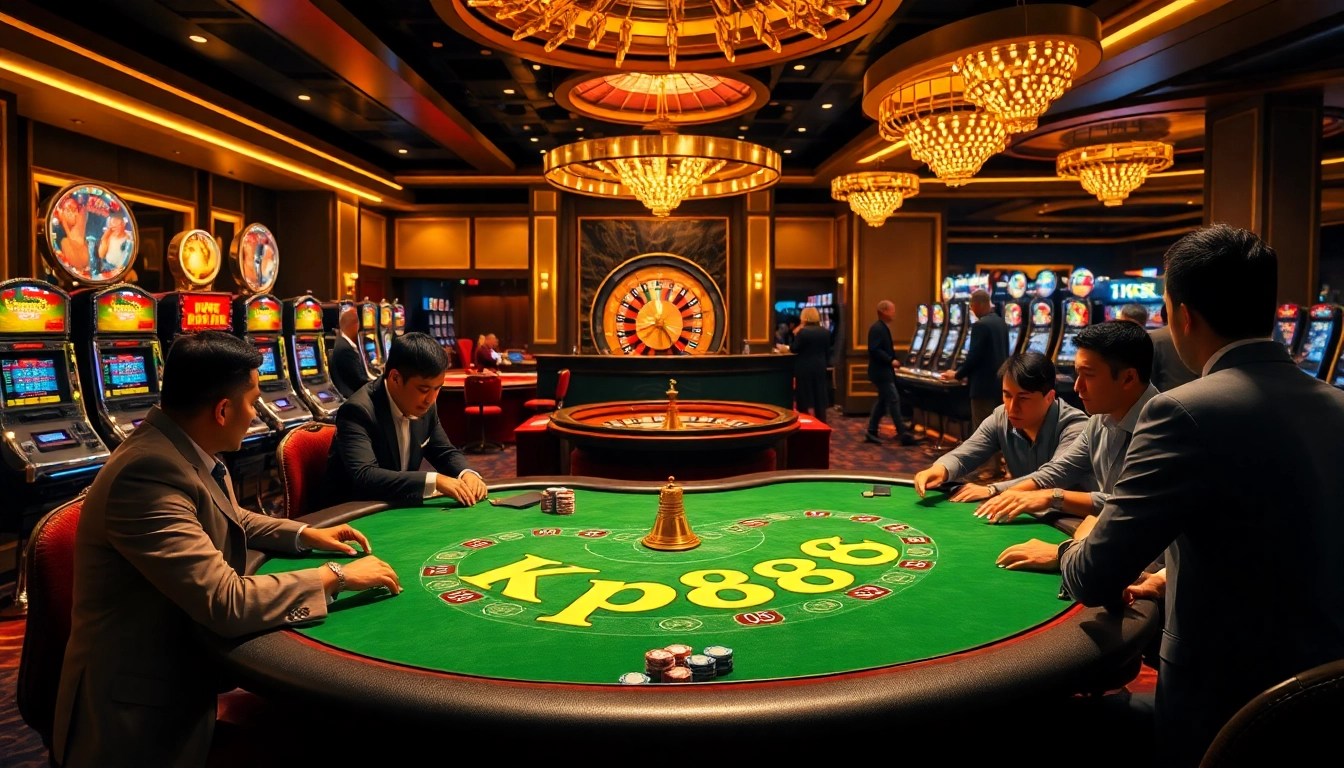 Kp88 enhancing the thrill of poker in a luxurious casino environment.