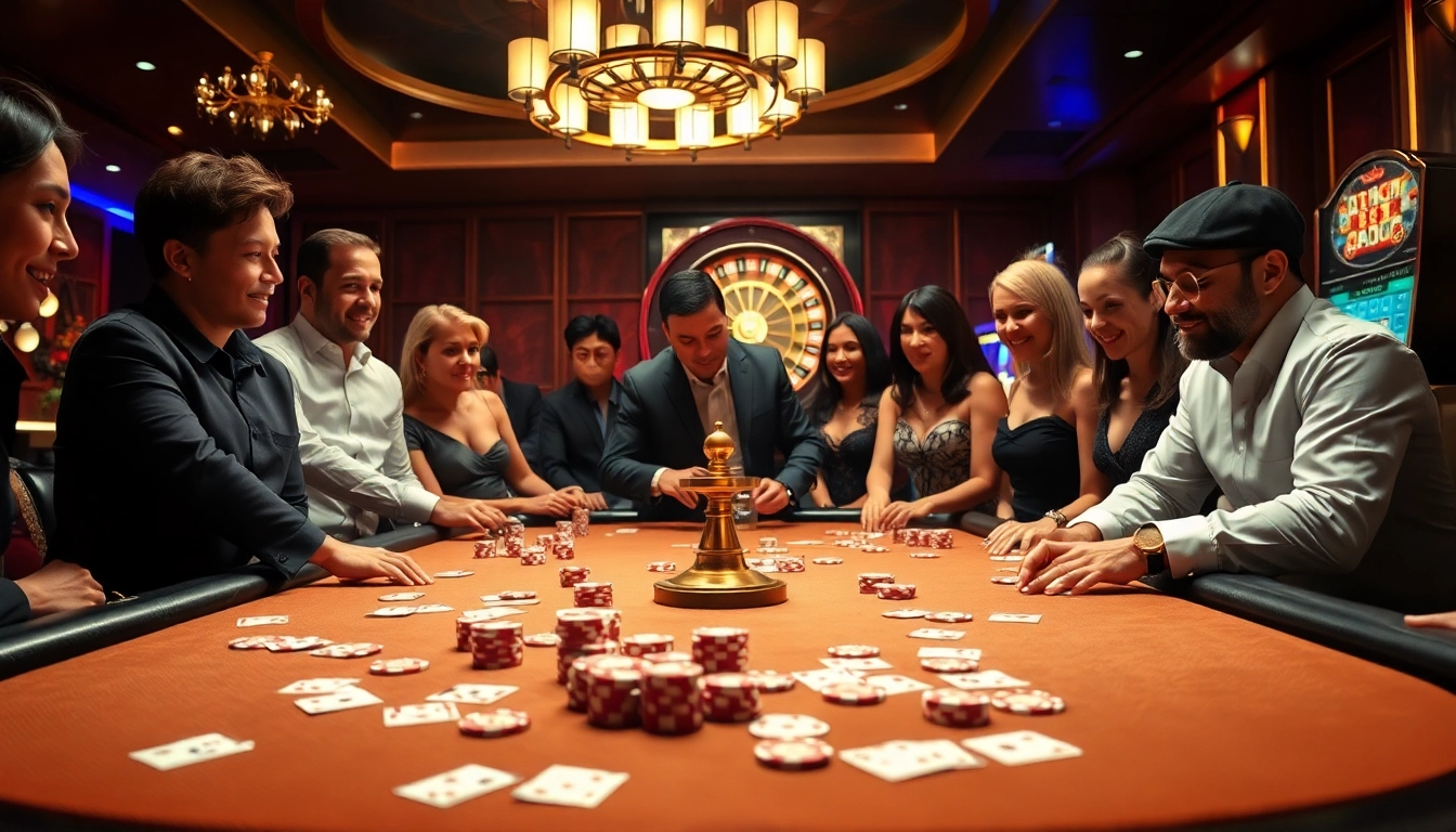 Engaged players enjoying a thrilling gaming experience at rikbet casino table.