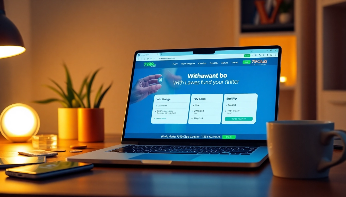 Step-by-step guide for Hướng Dẫn Chi Tiết Các Bước Rút Tiền 789Club displayed on a laptop screen.