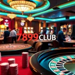 Players enjoying the excitement at 789CLUB casino with vibrant tables and slot machines.