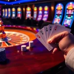 Experience the excitement of rr99 at a luxurious casino with roulette, poker, and slot machines.