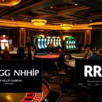 Engage in thrilling games with ĐĂNG NHẬP RR88 displayed on online interfaces amidst stylish casino visuals.
