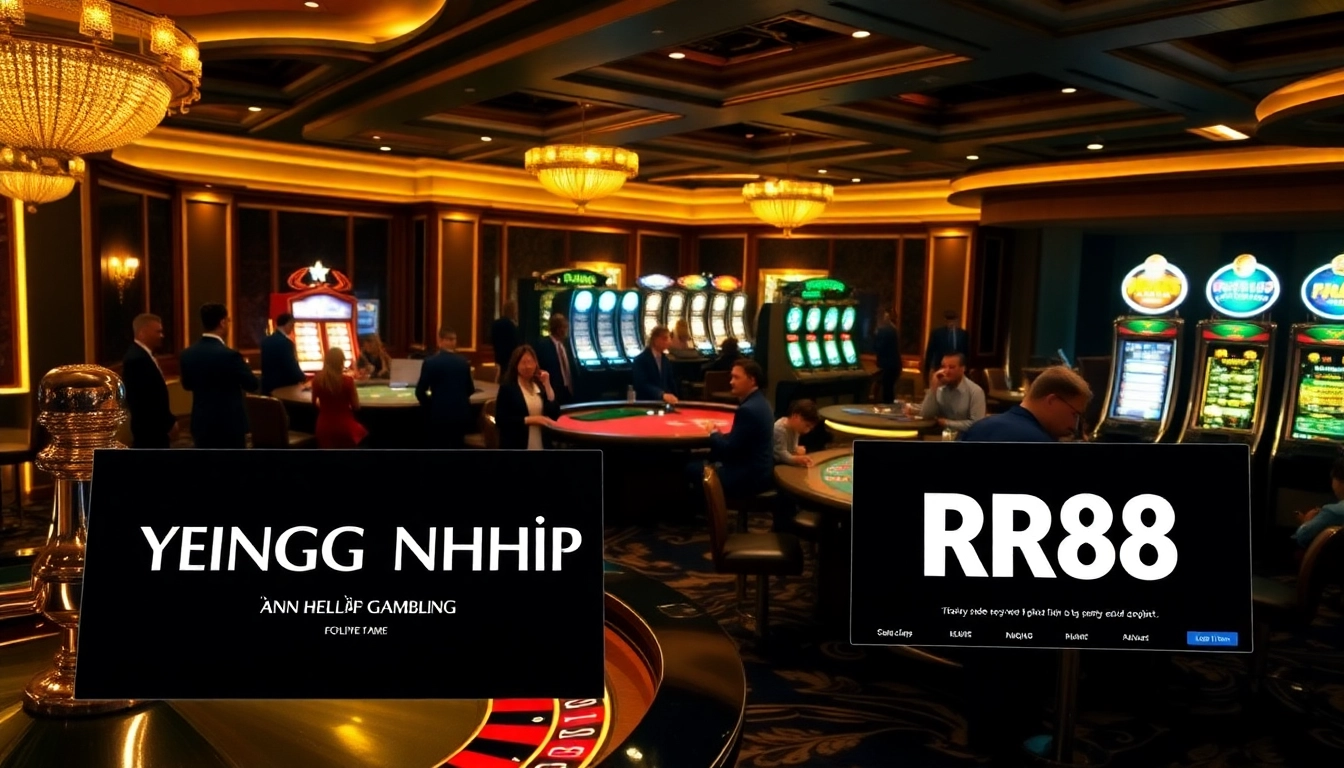 Engage in thrilling games with ĐĂNG NHẬP RR88 displayed on online interfaces amidst stylish casino visuals.
