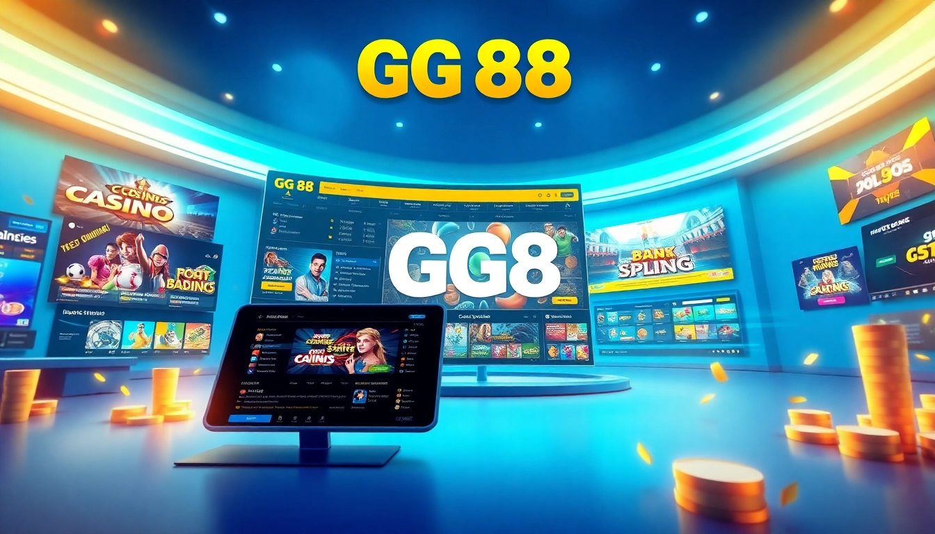 GG 88 online gaming platform showcasing casino games and betting options for an engaging user experience.