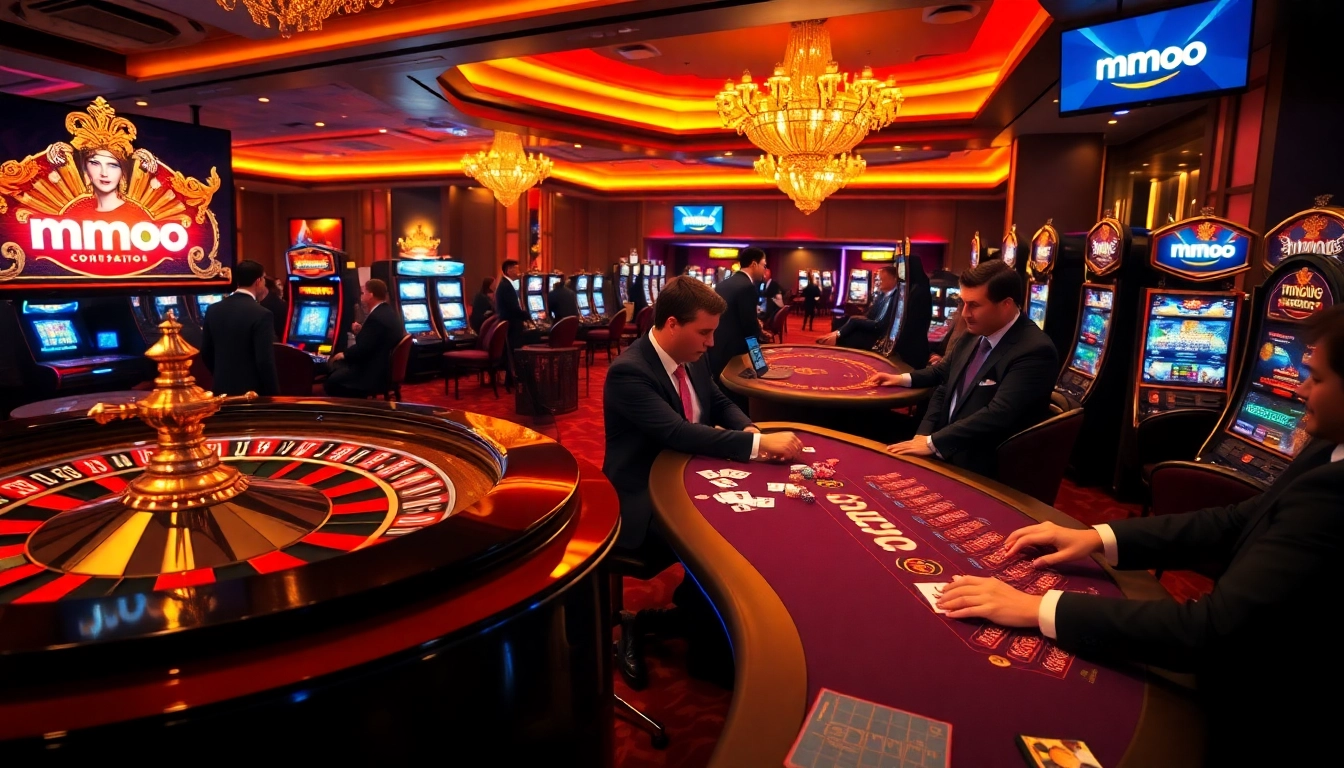 Experience excitement at an MMOO casino with roulette, poker, and vibrant slot machines.