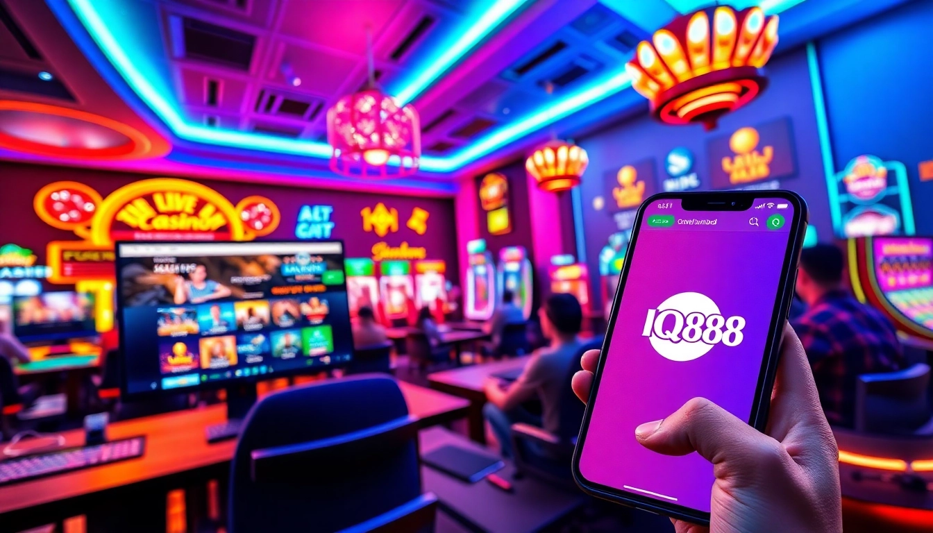 Experience the dynamic gaming environment of IQ88, showcasing online casino thrills.