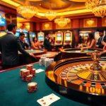 Experience Luckywin at an elegant casino table with vibrant chips and exciting games.