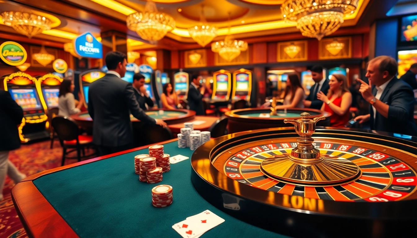 Experience Luckywin at an elegant casino table with vibrant chips and exciting games.