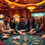 Experience thrilling poker action at https://77ball.org/ surrounded by vibrant casino excitement.