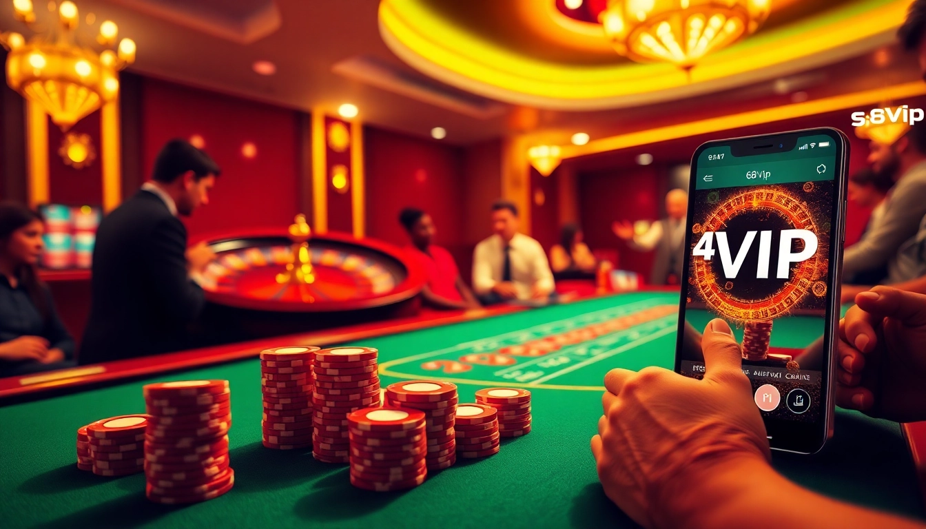 Players enjoy an exciting game of poker at 68VIP casino.