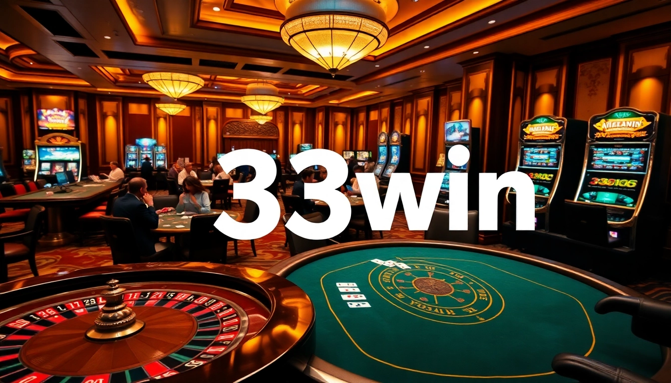 33win casino experience with vibrant slots and intense poker action.