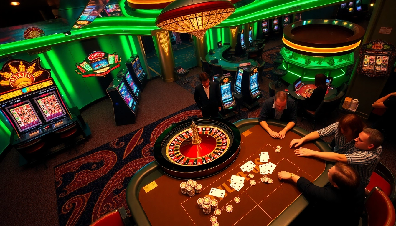 Players enjoying an exciting atmosphere at 79king's vibrant casino tables.
