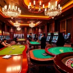 Exciting gameplay at 8KBET casino with vibrant tables and slot machines.