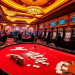 Exciting players engaging with casino tables at 8kbet, highlighting thrilling gambling activities.