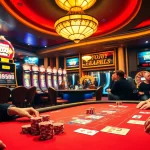Thrilling gambling action at https://dh88.us/ poker table with vibrant chips and cards in play.