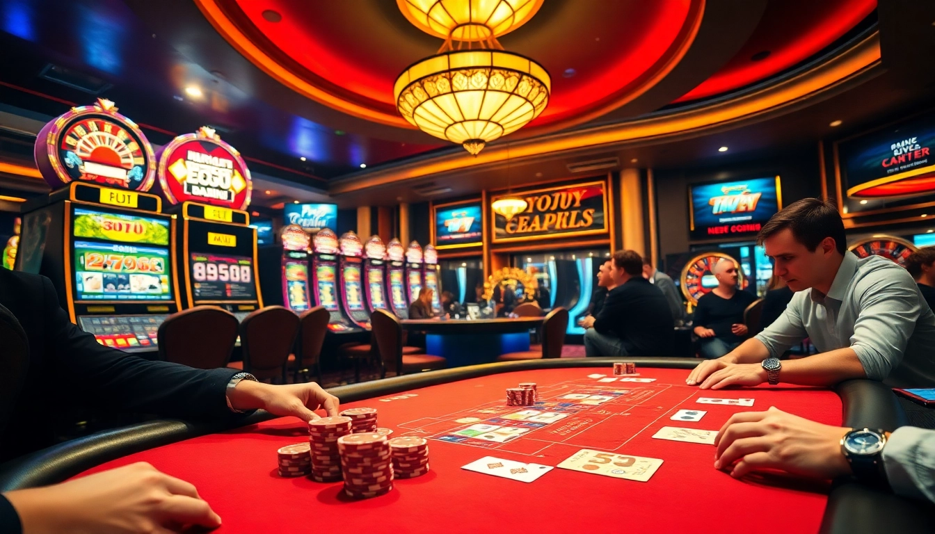 Thrilling gambling action at https://dh88.us/ poker table with vibrant chips and cards in play.