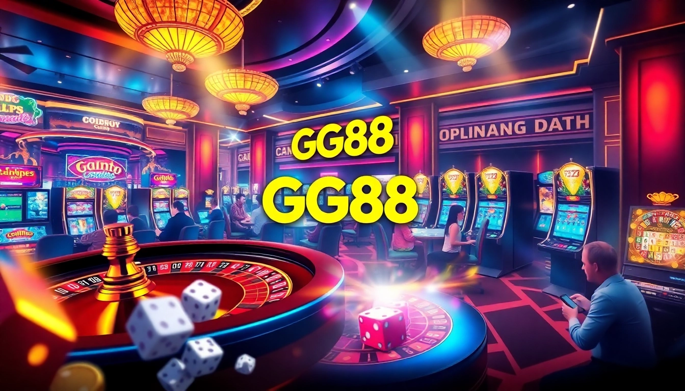 Engaged players enjoying their experience at gg88.com, showcasing a vibrant casino atmosphere with dynamic games.