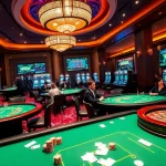 Experience the thrilling atmosphere at W88 with professional gamblers playing at casino tables.