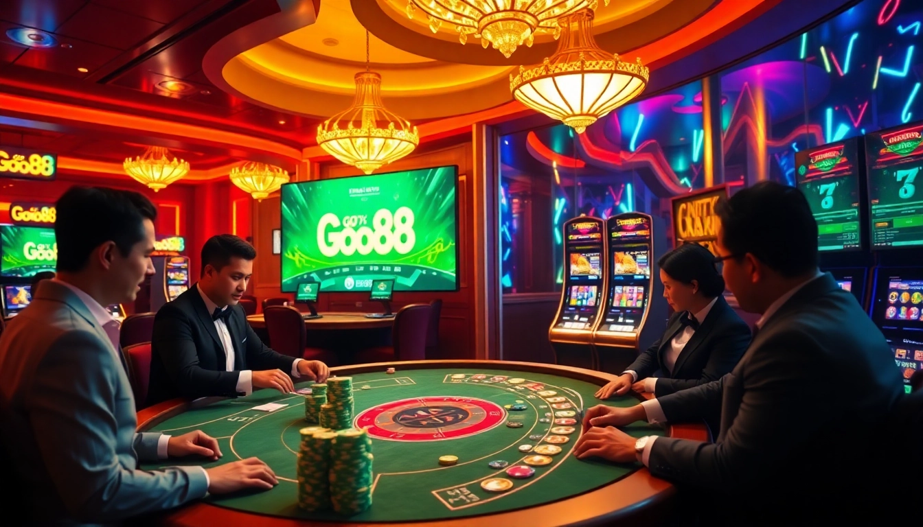Experience thrilling gameplay at go88 with vibrant casino elements and strategic betting.