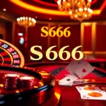 S666 casino scene with vibrant roulette wheel and poker chips in an exciting gaming atmosphere.