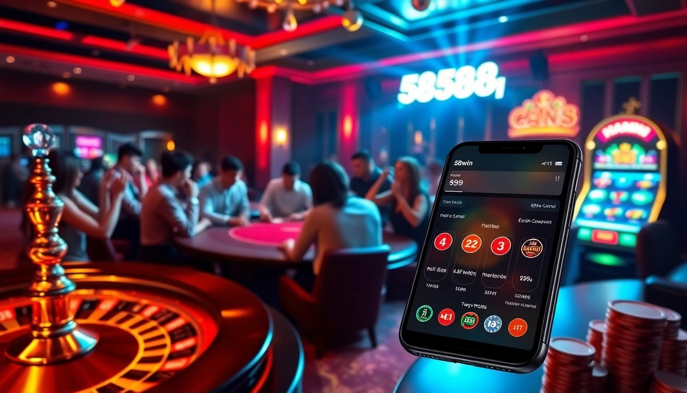 Players enjoying high-stakes gaming at a luxurious table, featuring the 58win com experience.