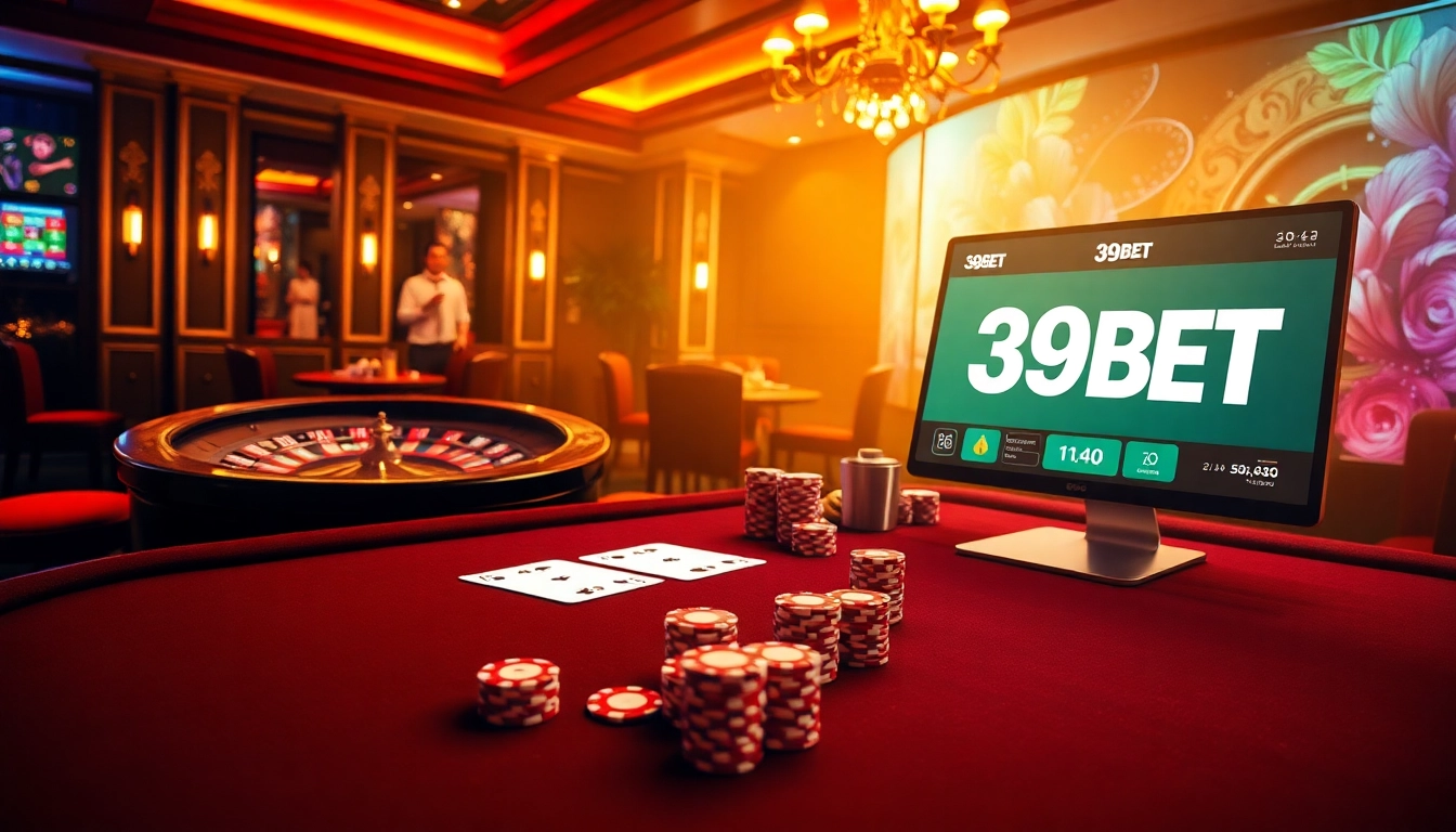 Experience thrilling poker and roulette action at 39BET's luxurious gaming environment.
