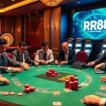 Experience luxury and excitement at RR88 with vibrant poker games and stunning casino visuals.