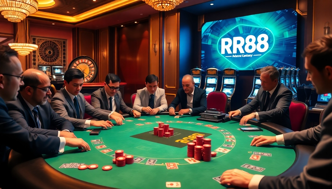 Experience luxury and excitement at RR88 with vibrant poker games and stunning casino visuals.