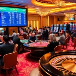 Players immersed in kp 88 action at a luxurious casino gaming floor.