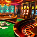 Engaging gambling scene featuring rikvip poker chips and a roulette wheel, exuding luxury and excitement.