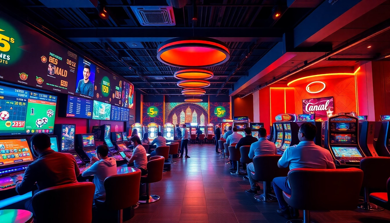 Exciting online casino gaming scene at thabet.com, featuring diverse players and modern gaming options.