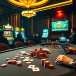Experience thrilling games at Sumclub casino table with vibrant poker chips and cards.