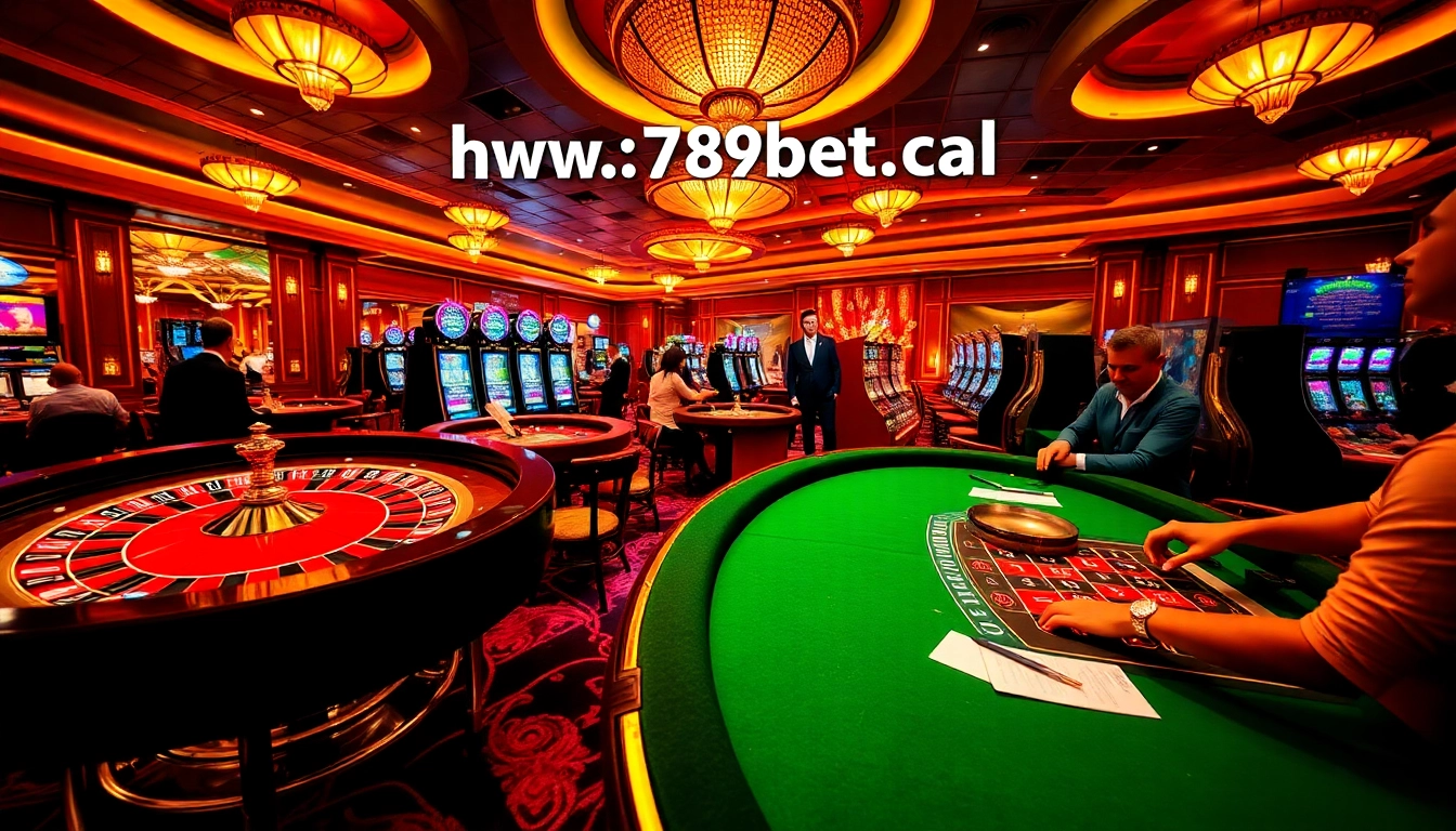 Engage in thrilling games at https://789bet.ac/, featuring luxurious casino tables and vibrant atmosphere.