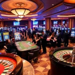 Exciting gaming action at KJC casino with vibrant slots and poker tables.