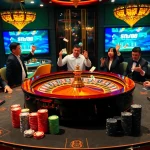 Experience lively gaming action at kp88 with an elegant casino atmosphere filled with excited players and vibrant tables.