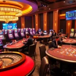 Players enjoying exciting games at GO8 casino with vibrant slots and poker tables.